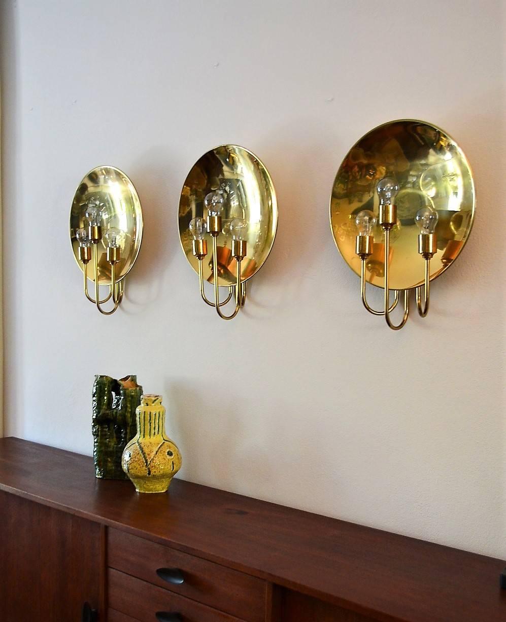 German Midcentury Brass Wall Lights or Sconces by Florian Schulz, 1970s 3