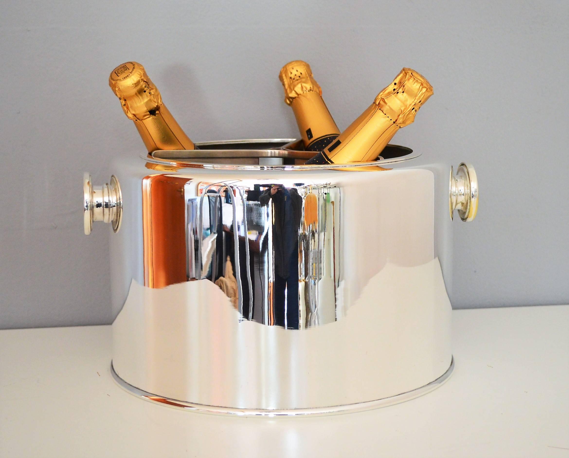 Silver Plate Italian silver Ice Bucket and Wine Cooler, 1970s