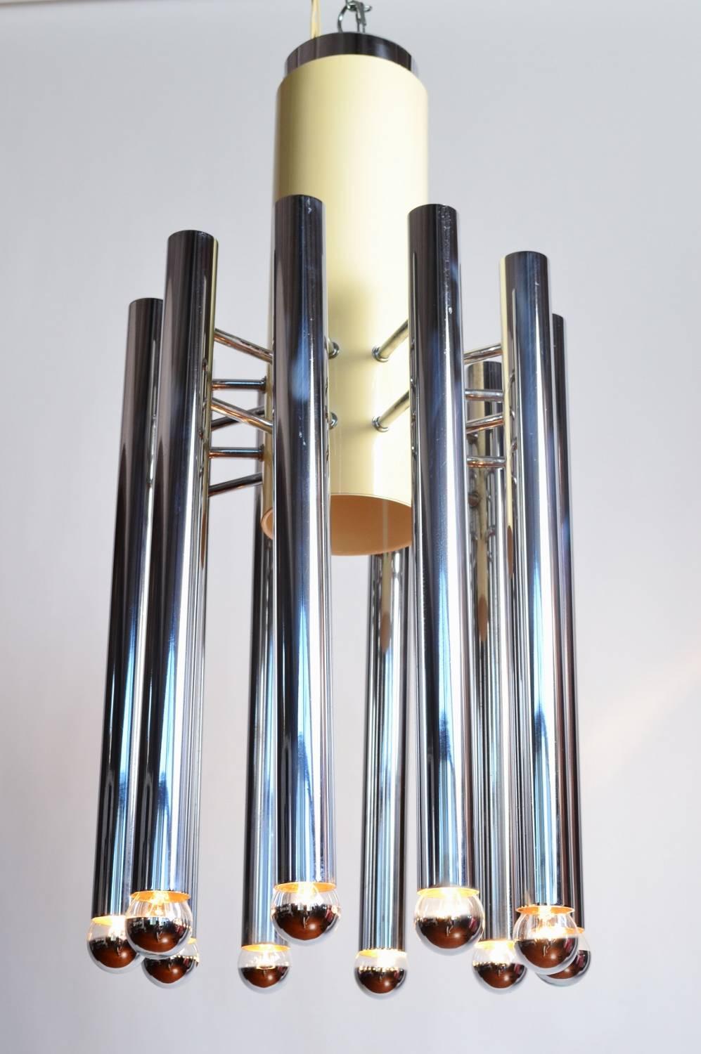 Modern Italian Space Age Chandelier by Angelo Brotto for Esperia, 1970s