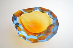 Murano Crystal Glass Sommerso Ashtray in two colors by Seguso, 1950, Italy