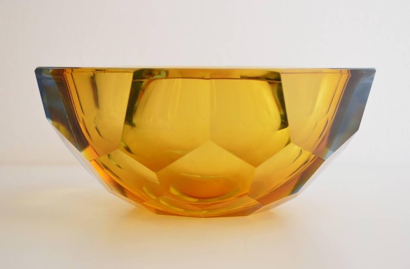 Mid-20th Century Murano Crystal Glass Sommerso Ashtray in two colors, 1950, Italy