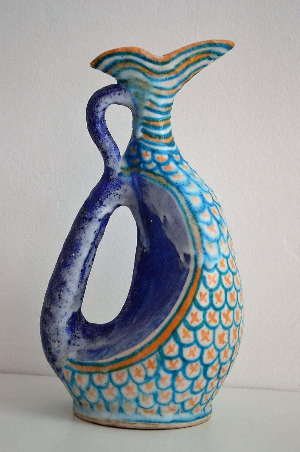 Italian Midcentury Ceramic Vase by CAS Vietri, 1950s In Good Condition In Morazzone, Varese