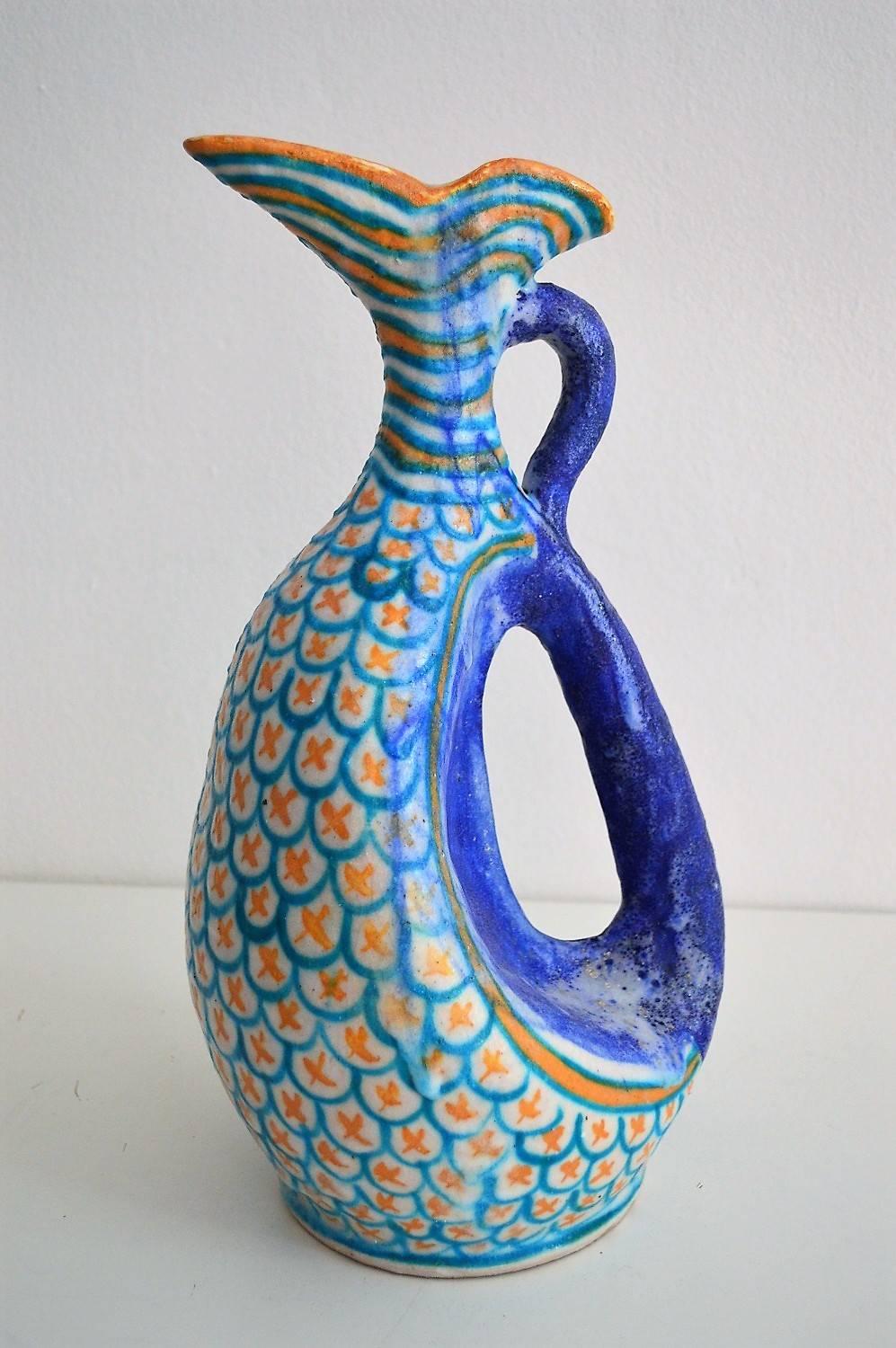 Mid-20th Century Italian Midcentury Ceramic Vase by CAS Vietri, 1950s