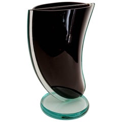 Italian Midcentury Murano Art Glass Sculpture Collectors Vase, Signed, 1970s