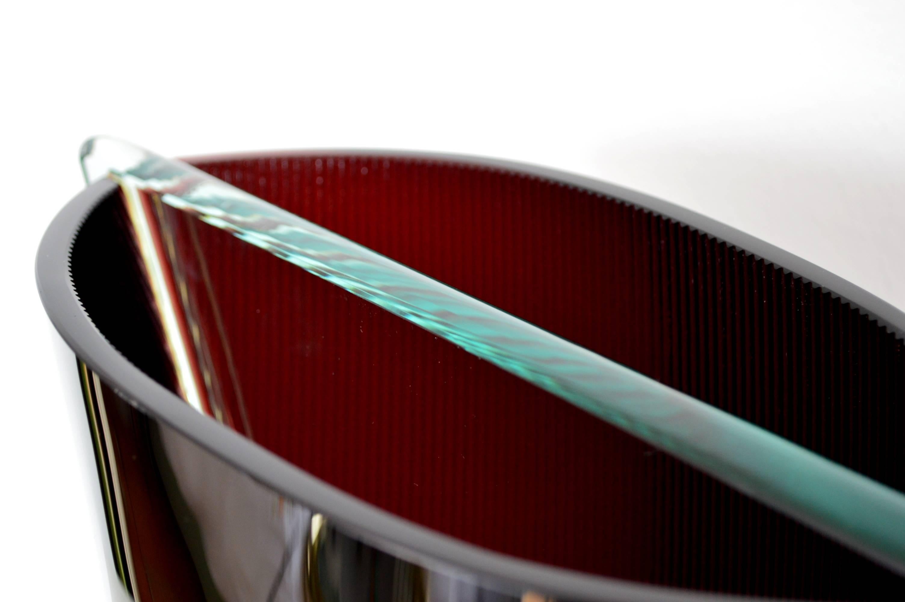 Verre de Murano Grand vase de collection italien en verre d'art tchèque du milieu du siècle, 1970 en vente