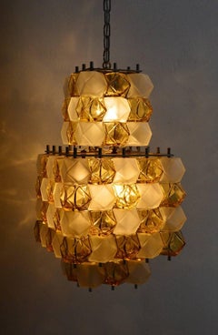 Italian Midcentury Modernist Chandelier by Interlux, 1950s