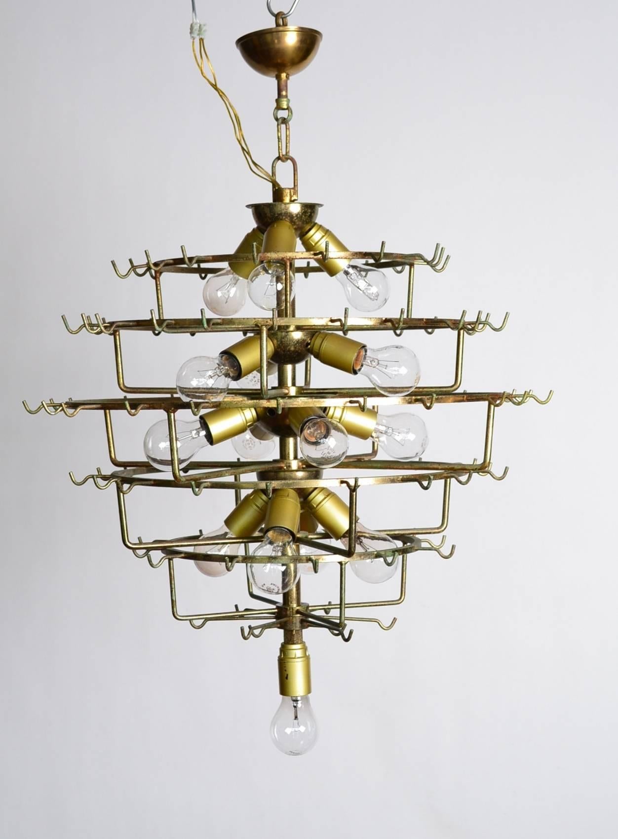 Italian Midcentury Murano Extra Large Chandelier with 99 Crystal Glass Leafs 1