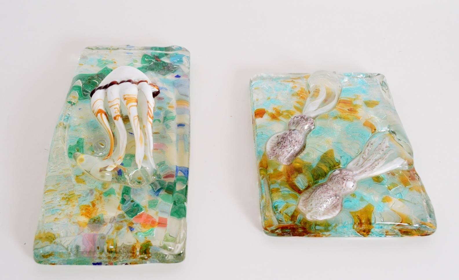 Murano Paperweight Aquarium Squid Signed by Sergio Rossi, Murano, 1970s 1