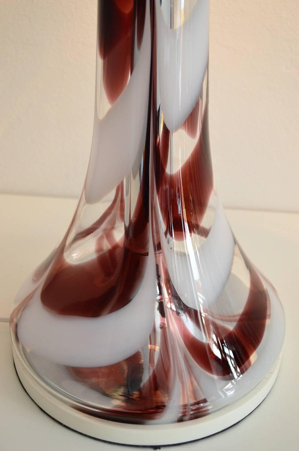 Italian Glass and Chrome Table Lamp by Esperia, 1970s 2