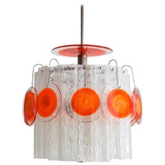 Italian Midcentury Pop Art Murano Art Glass Chandelier by Vistosi, 1970s