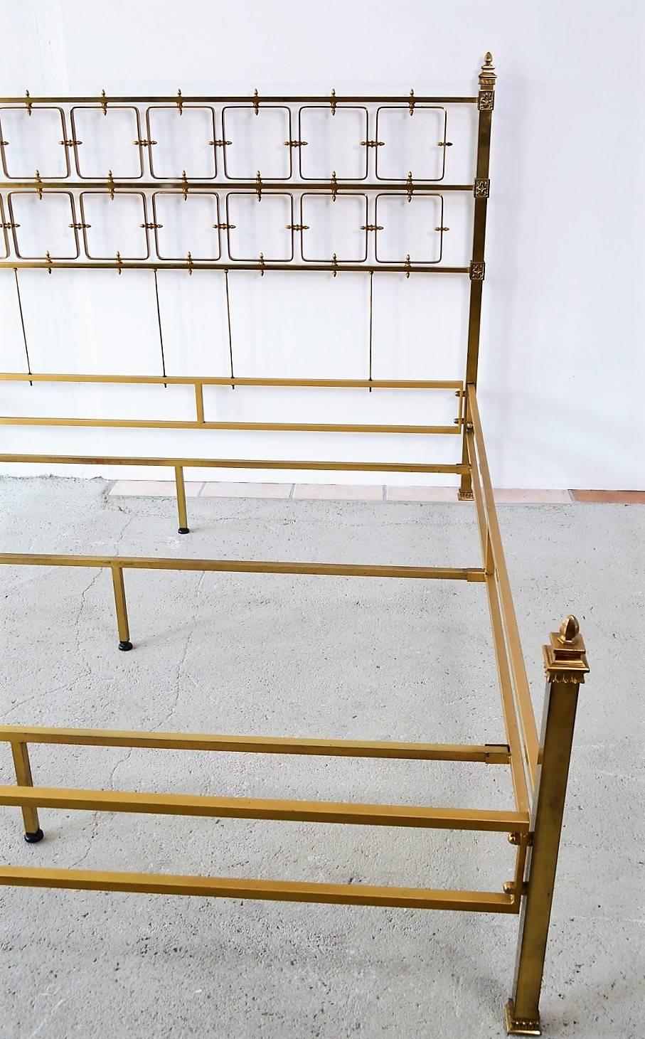 Mid-20th Century Italian Mid-Century Modern Brass Bed, 1970s
