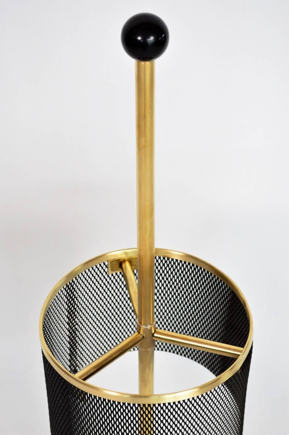 Polished Italian Midcentury Brass Umbrella Stand, 1950s