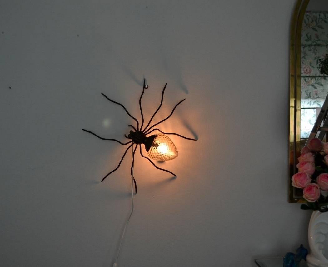 Brushed Spider Lamp Wall Sconce Made in Italy, 1960s