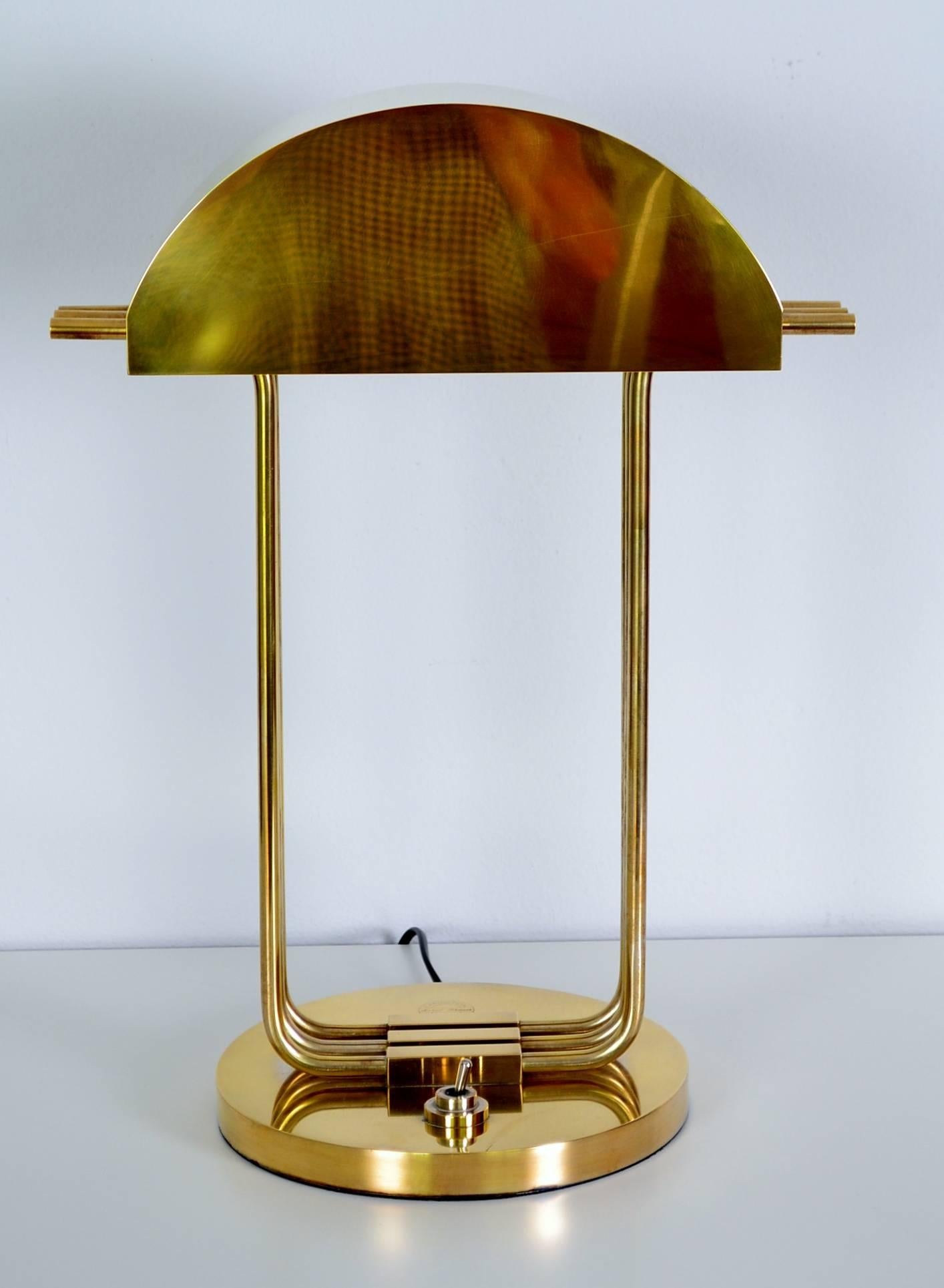 French Bauhaus Desk Lamp Signed Marcel Breuer Exposition, Paris, 1925
