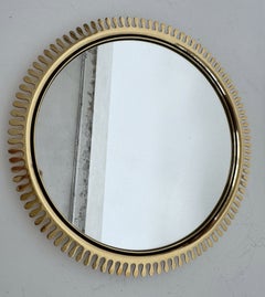 Specchio da parete in stile mid-century in ottone di Vereinigte Werkstätten, anni '70