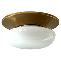 Italienische Deckenleuchte aus Messing und Glas aus der Mitte des Jahrhunderts, 1960er Jahre