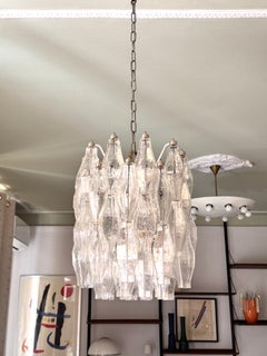 Italian Midcentury Murano Poliedri Glass Chandelier, 1950s