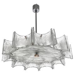 Large Ice Glass Chandelier by Kaiser Leuchten, 1970s