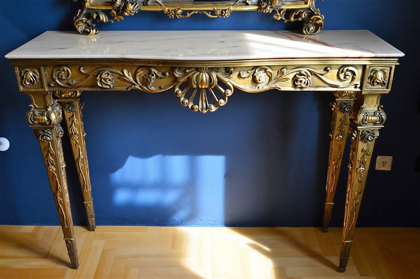italian console table and mirror