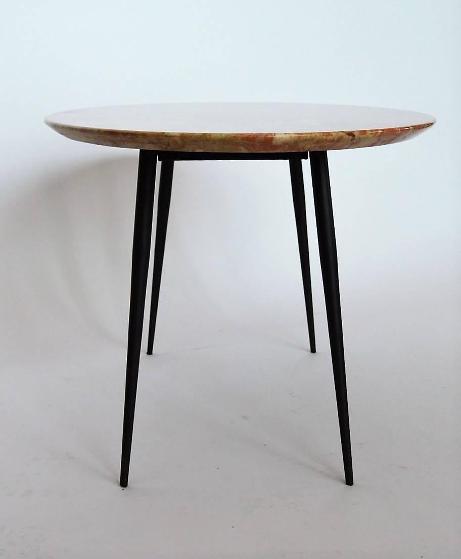 Mid-20th Century Mid-Century Italian Red Marble Coffee or Side Table, 1950s