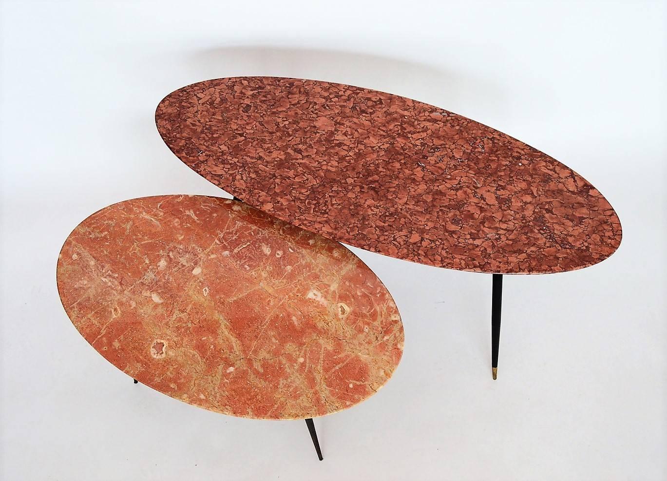 Mid-Century Italian Red Marble Coffee or Side Table, 1950s 1