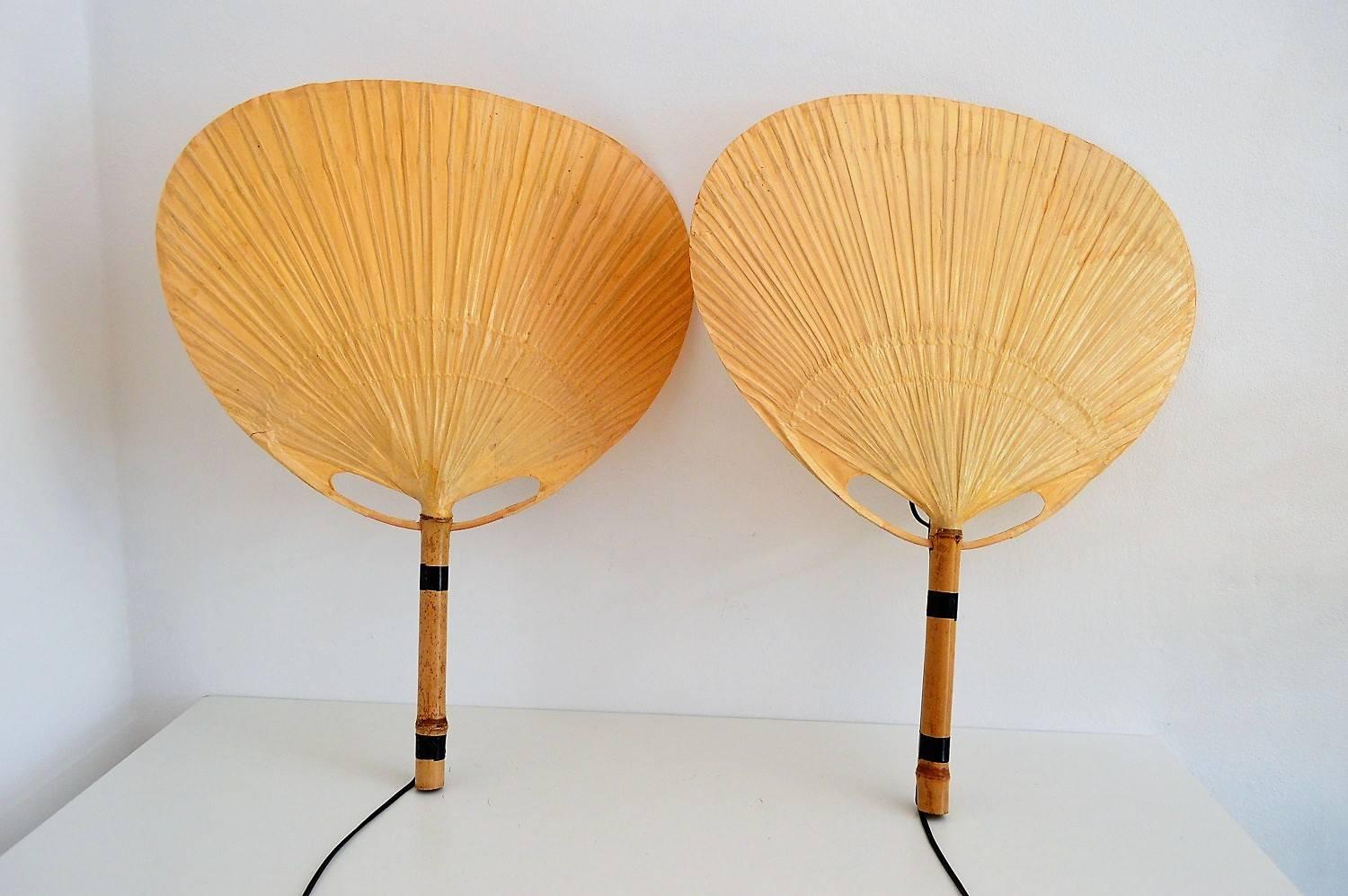 Three Uchiwa Wall Lights, Ingo Maurer, 1973, Germay In Excellent Condition In Morazzone, Varese
