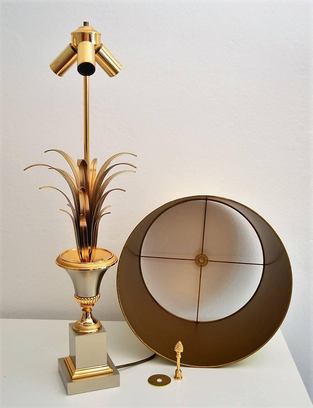 French Regency Palm Leaf Table Lamps by Maison Charles, 1960s 1