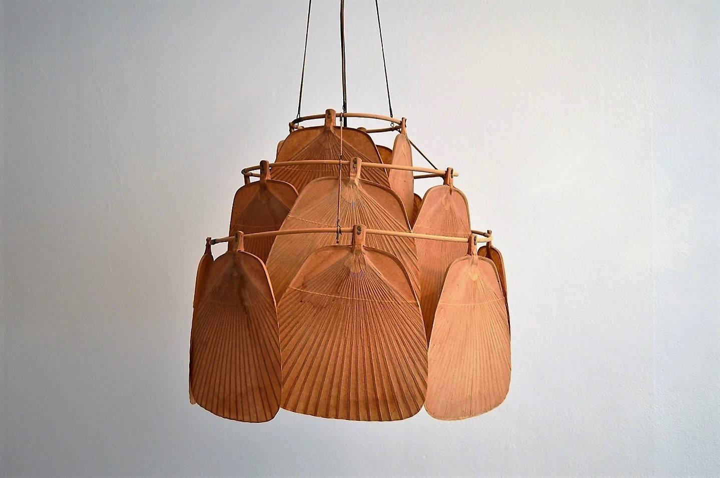 Japonisme Rare Ju-Ku Ceiling Lamp by Ingo Maurer, 1970s