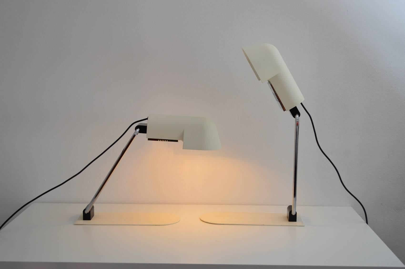 Aluminum Space Age Table Lamp or Desk Lamp by Danilo Aroldi for Luci, 1975, Set of Two