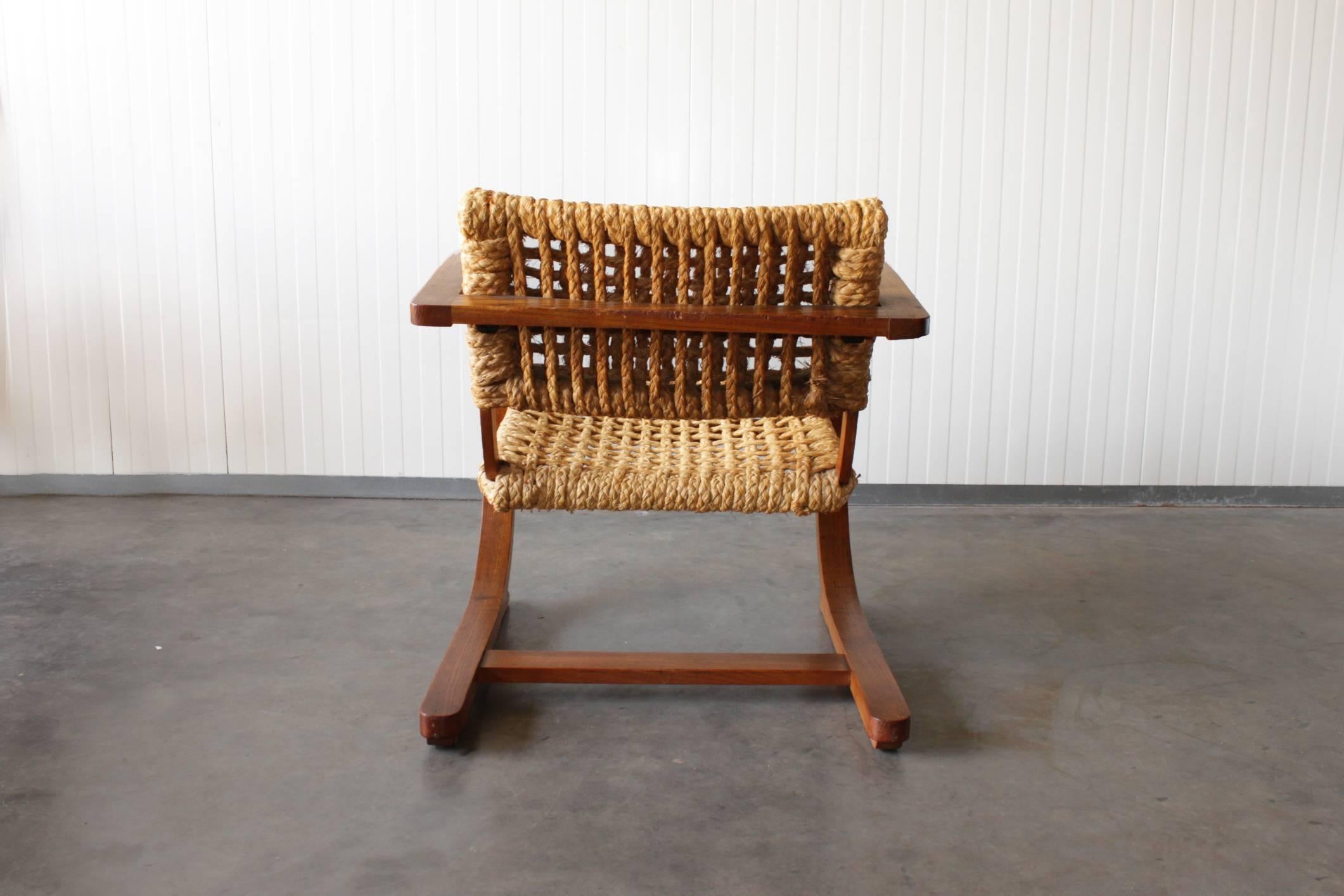 Other 1930s Oak and Raffia Woven Armchair by Bas Van Pelt For Sale