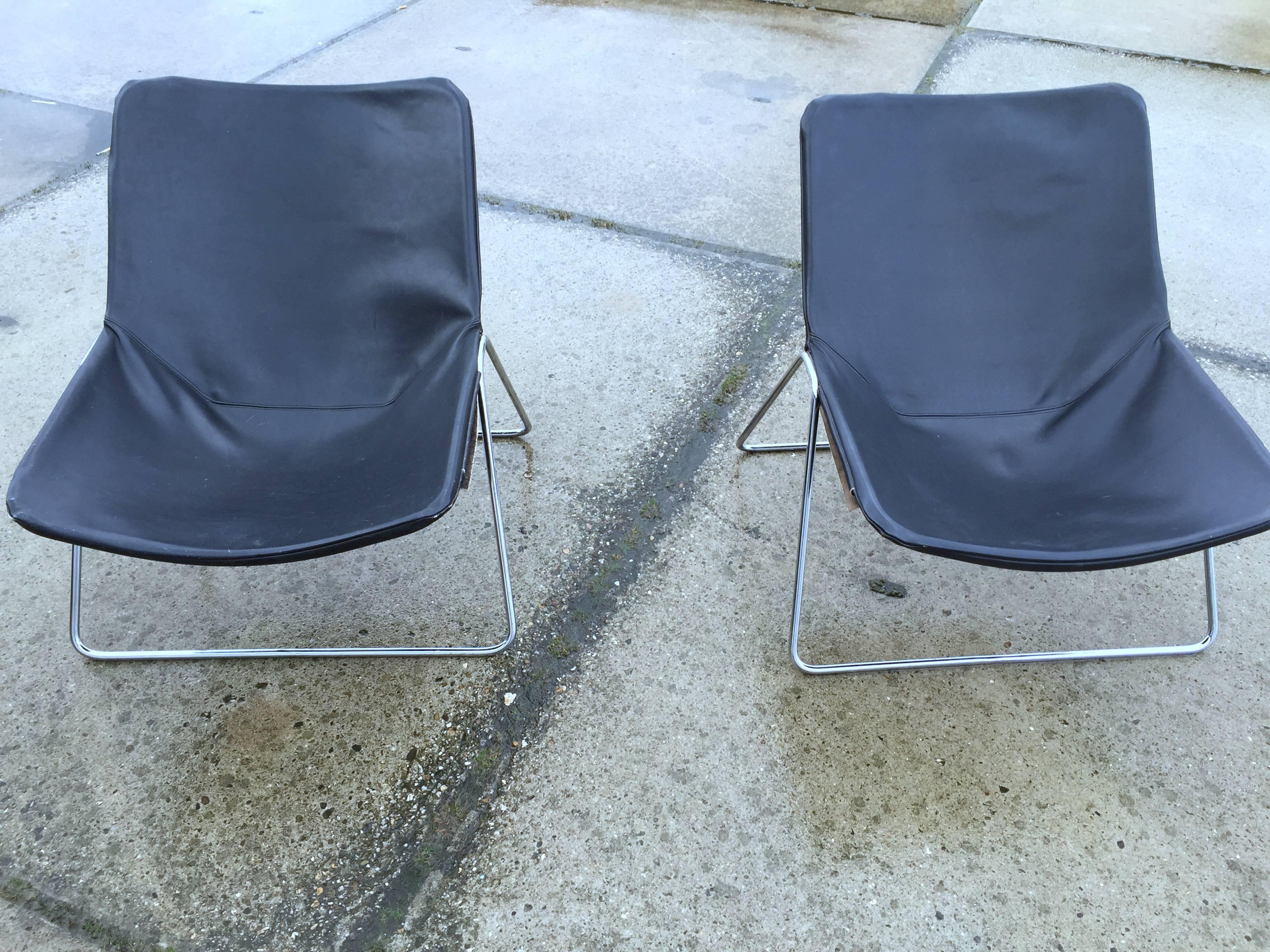 Mid-Century Modern Pierre Guariche for Airborne Pair of G1 Chairs, 1970s