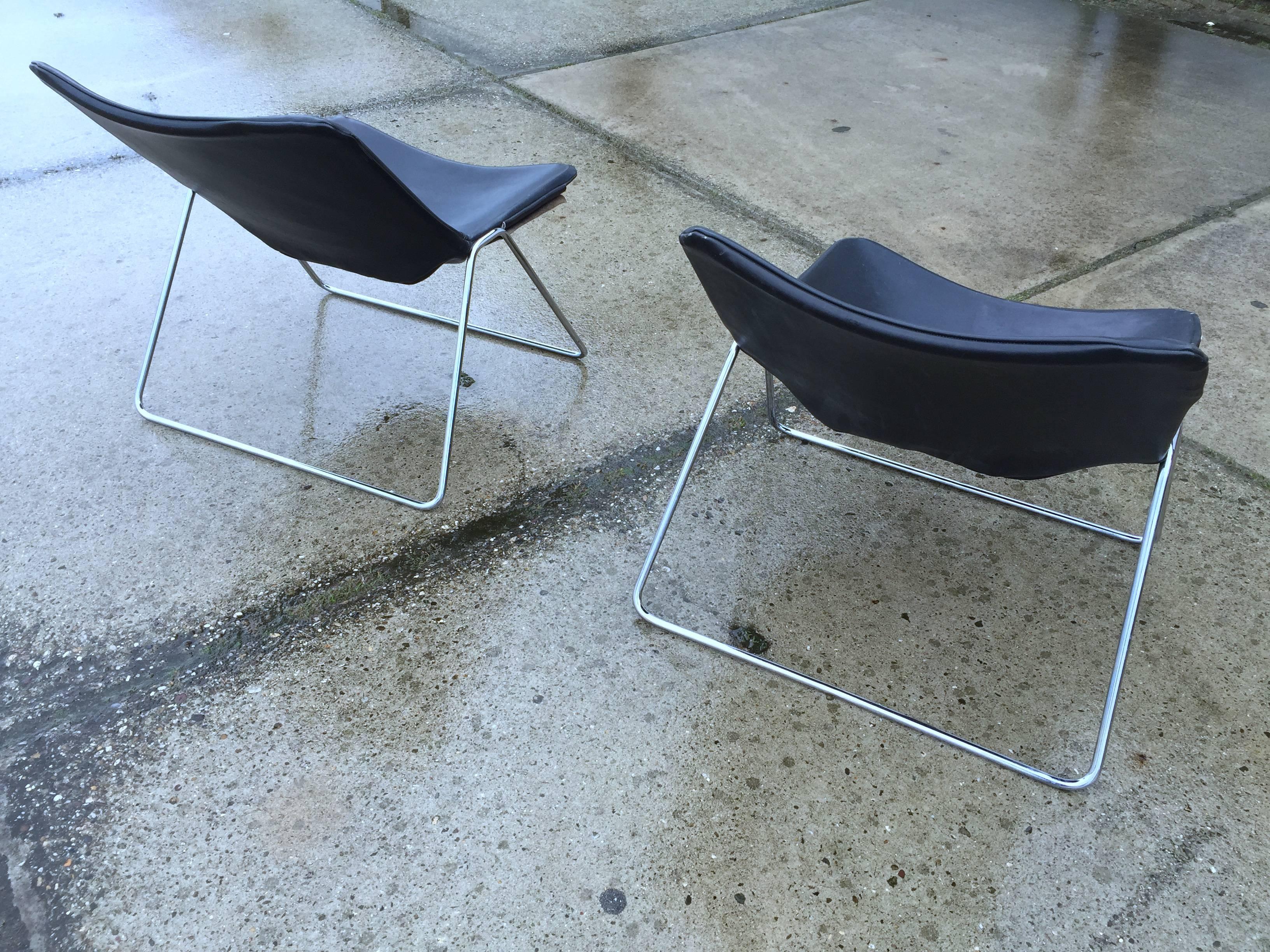 French Pierre Guariche for Airborne Pair of G1 Chairs, 1970s
