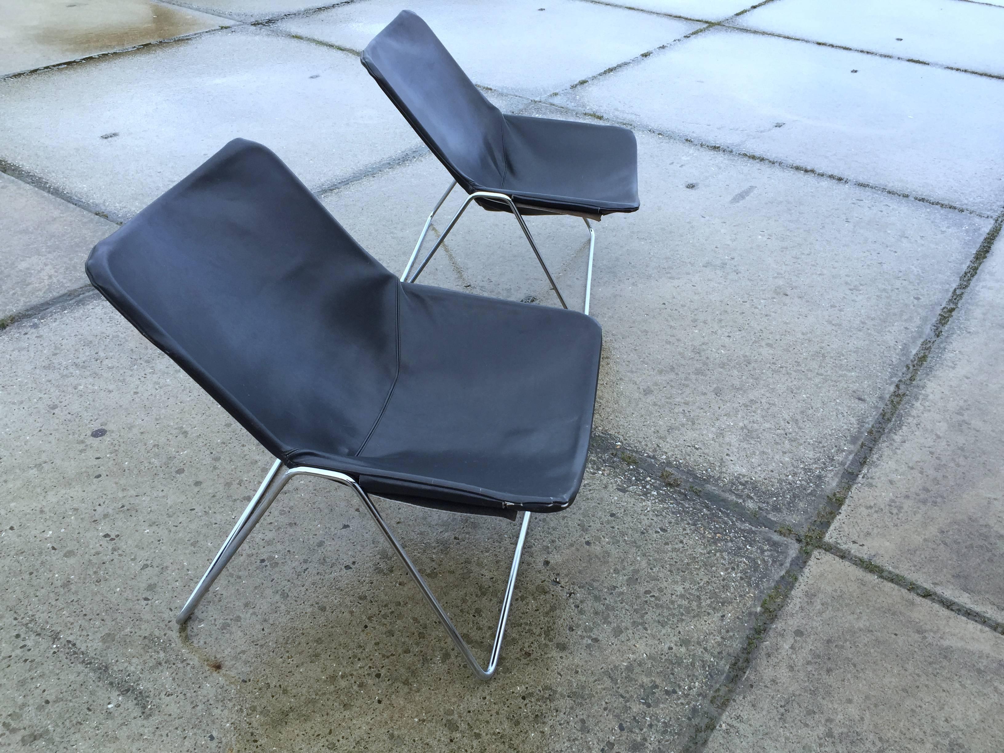 Late 20th Century Pierre Guariche for Airborne Pair of G1 Chairs, 1970s