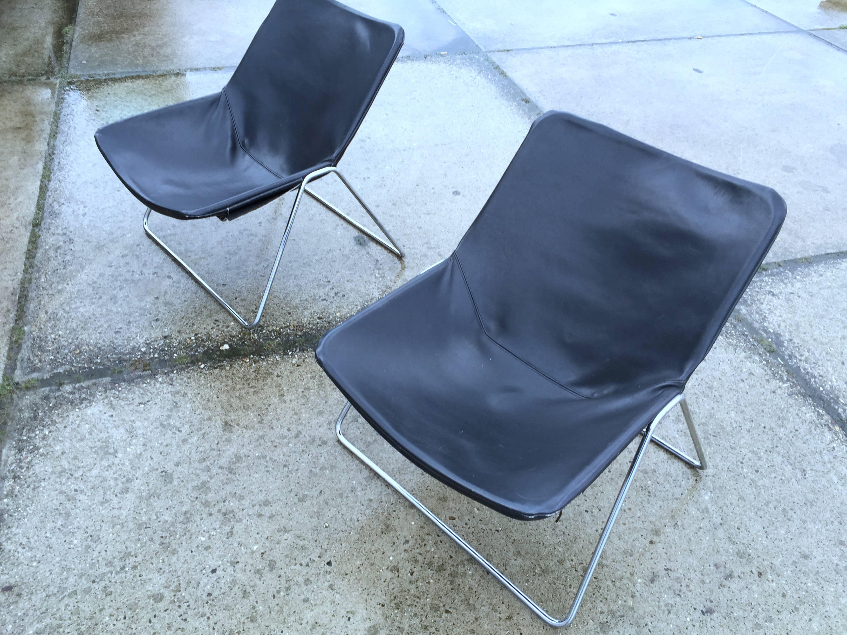 Pierre Guariche for Airborne Pair of G1 Chairs, 1970s In Good Condition In Amsterdam, Noord Holland