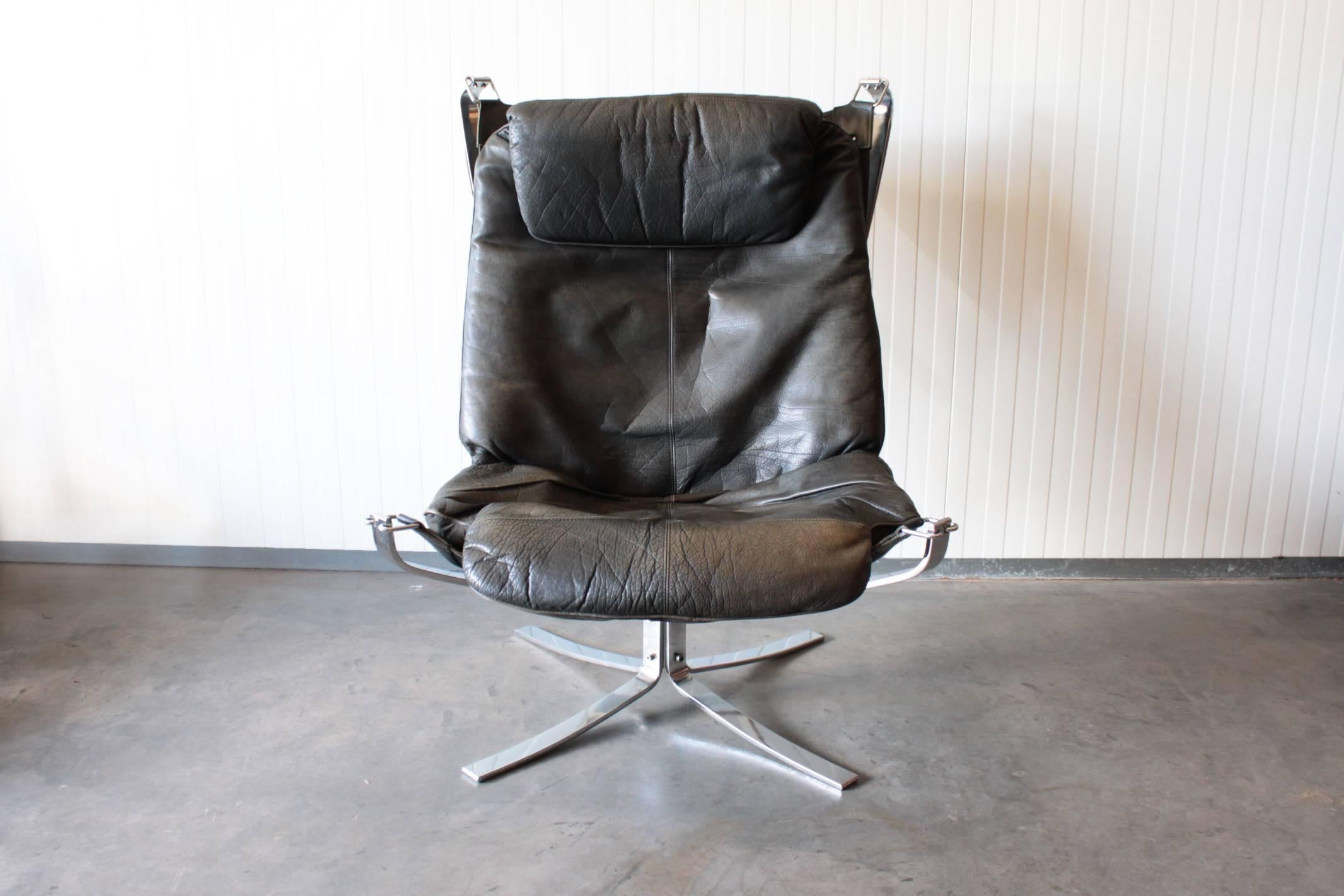 Scandinavian Modern Sigurd Ressel Chrome “Falcon” Chair for Vatne Møbler, Norway