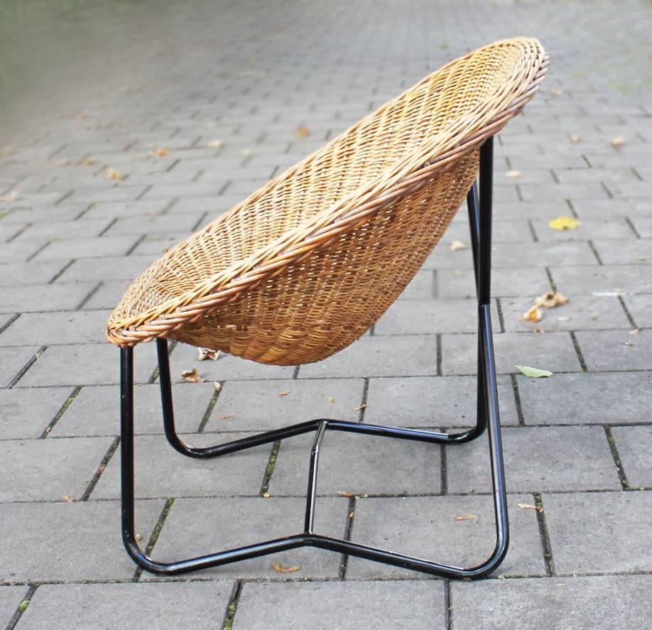 Dutch Dirk Van Sliedrecht Woven Lounge Chair for Gebr, Jonkers