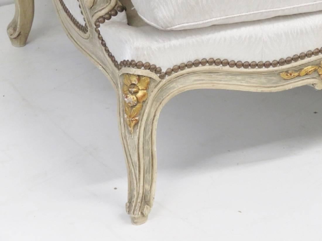 20th Century Jansen Louis XV Style Cream Painted Sofa