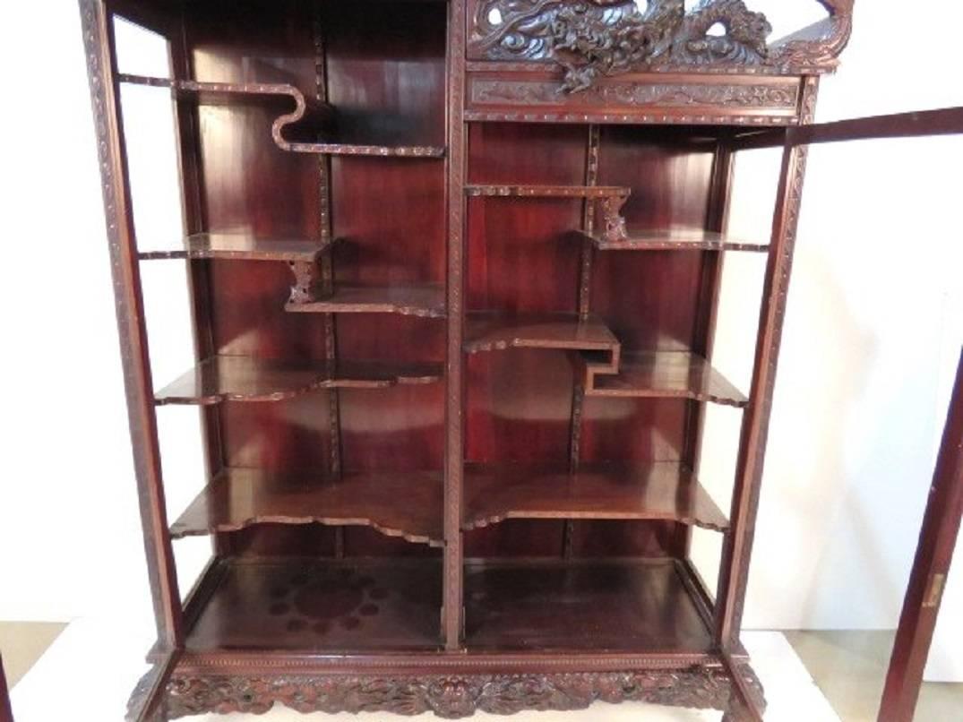vintage oriental curio cabinet