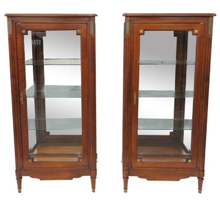 Pair of Brigitte Forestier Directoire Style Beveled Glass Corner