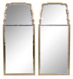 Pair of Regency Style Gilt Framed Beveled Glass Mirrors