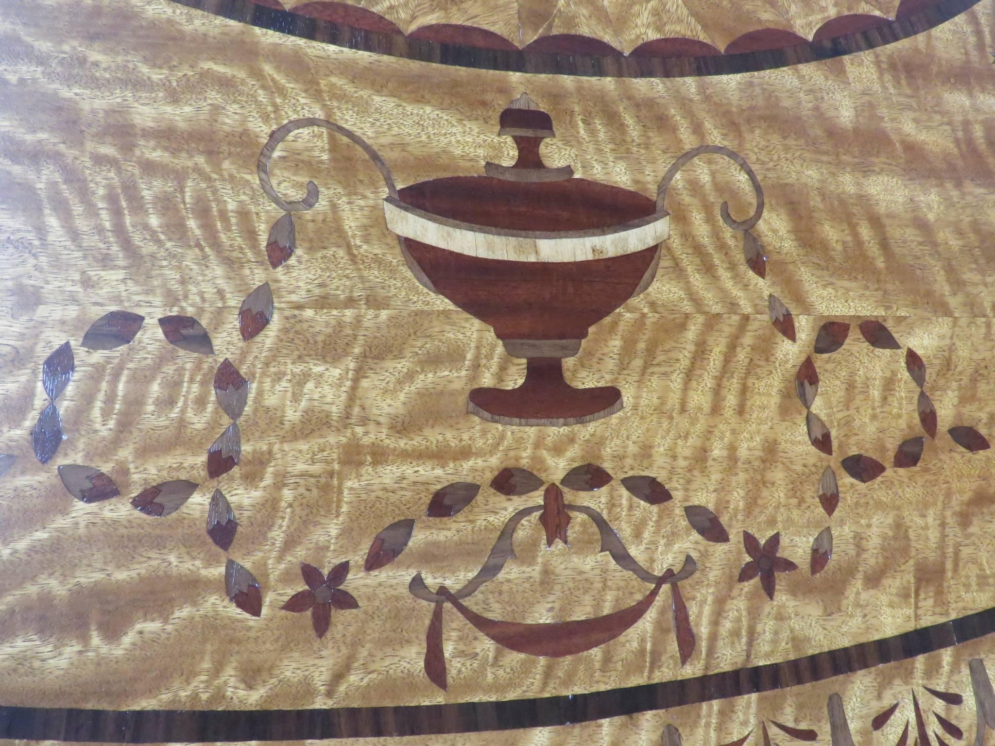 Custom-Made Adams Style Inlaid Demilune Commode 3