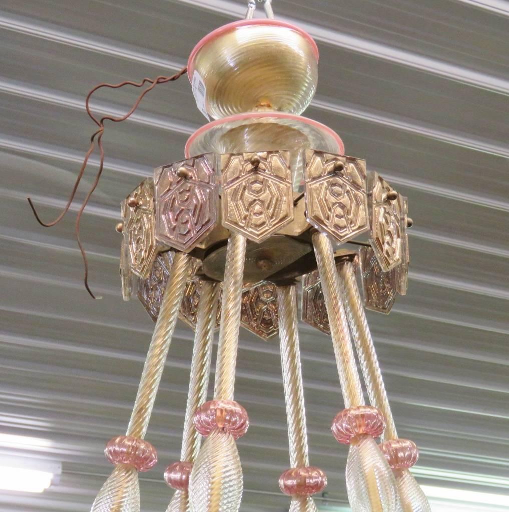 20th Century Large Venetian Murano Glass Chandelier