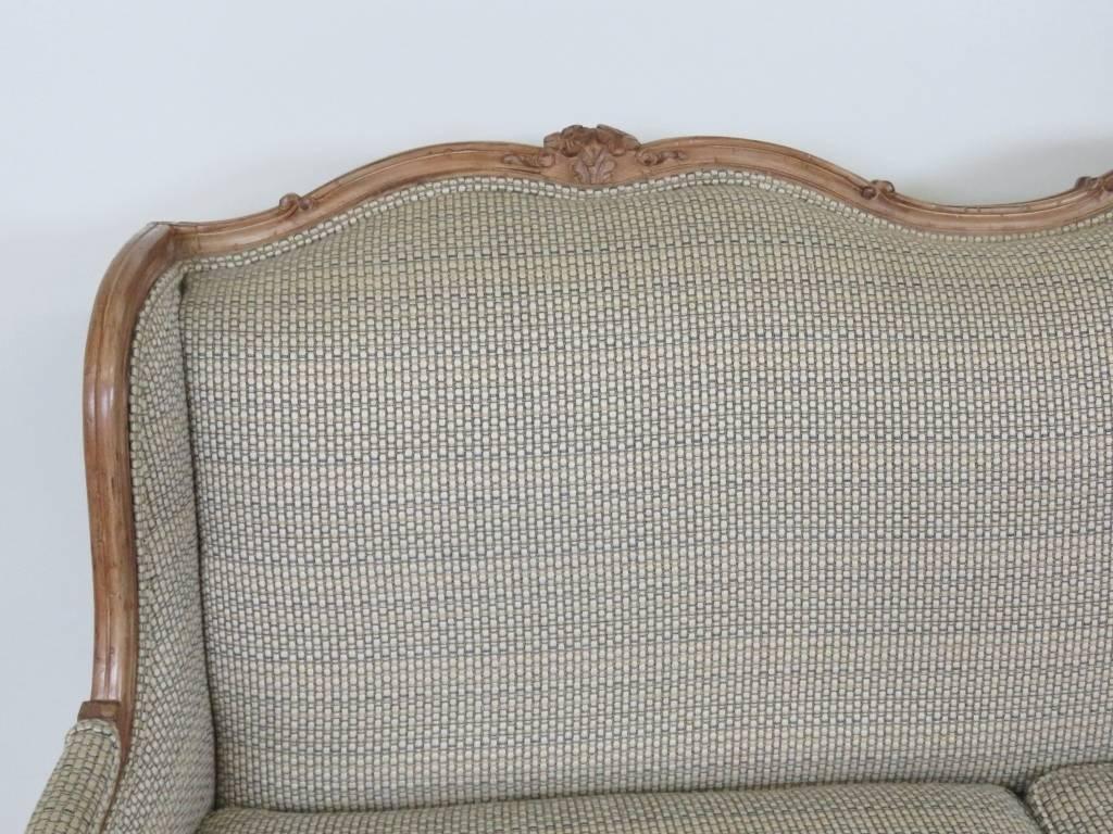 Custom Louis XVI Style Carved Sofa In Good Condition In Swedesboro, NJ