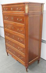Maison Jansen French Louis XVI Walnut  Dresser Tall Chest