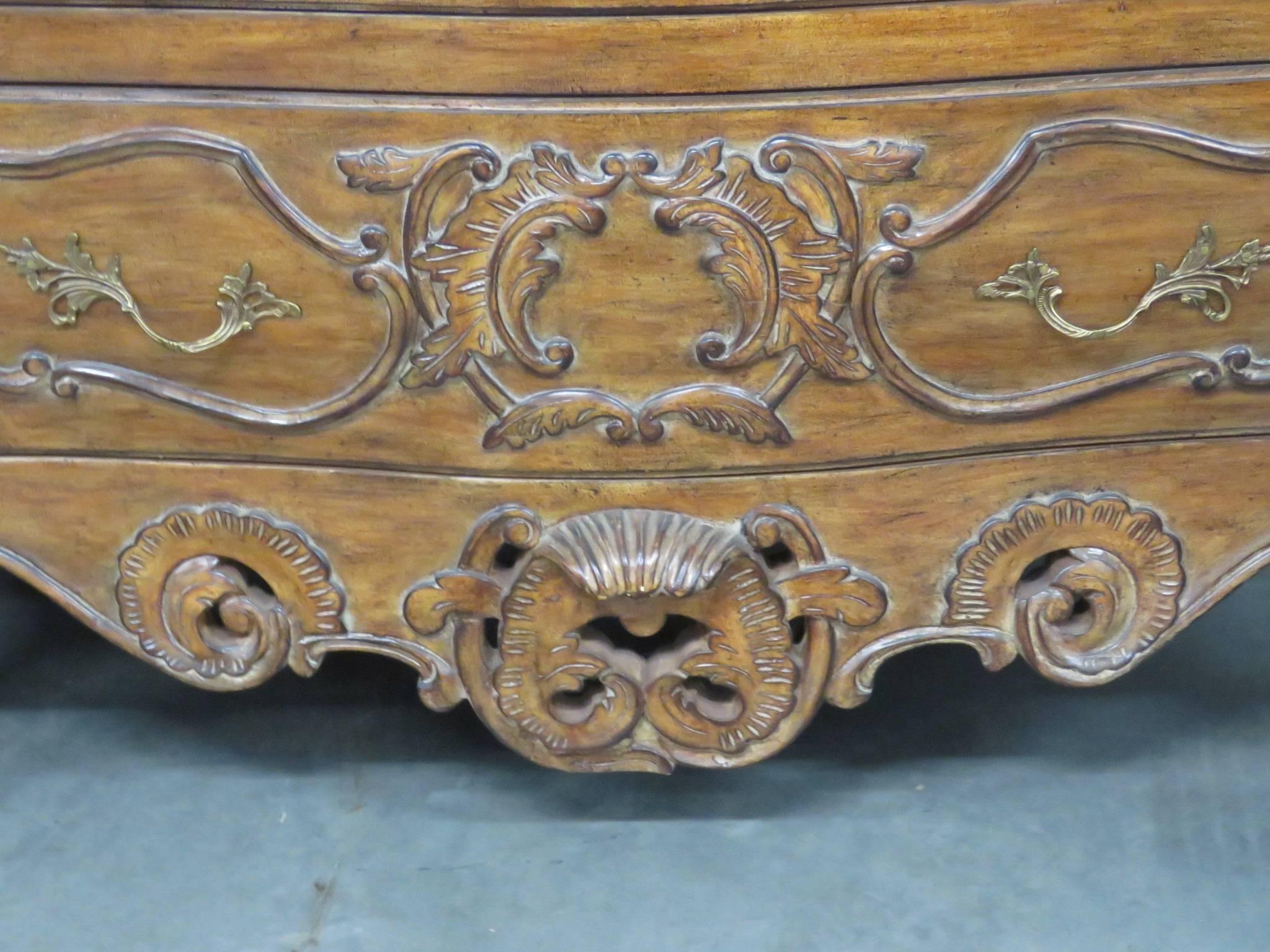 Pair of French Style Carved Commodes 1