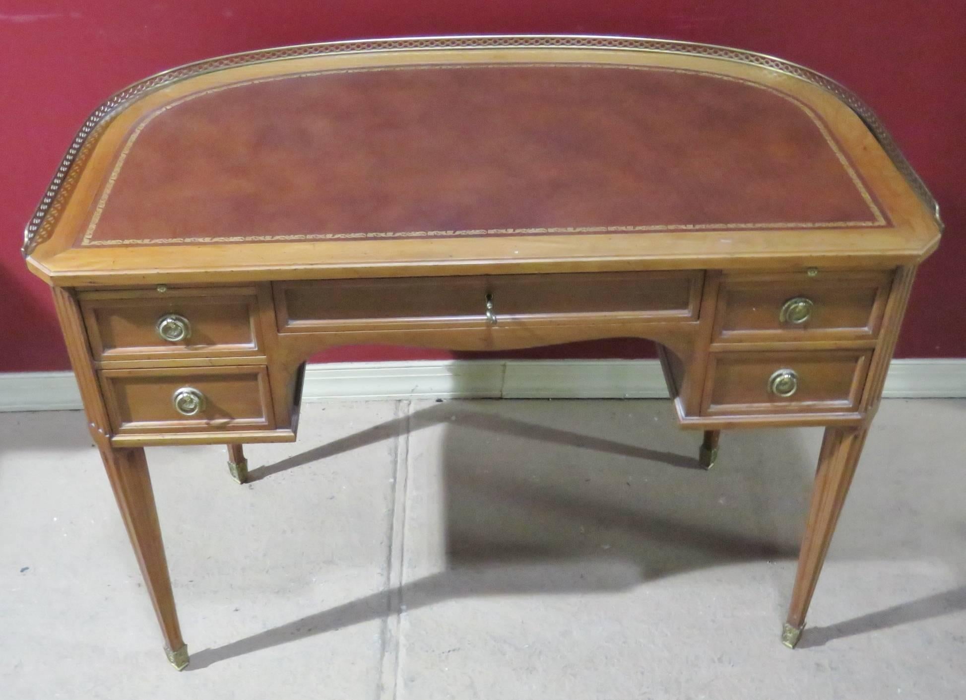 Louis XVI Style Leather Top Desk 3