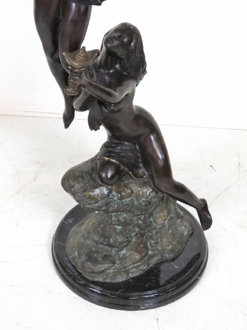 Maitland Smith Bronze Sculpture of an Archer & Maiden In Excellent Condition In Swedesboro, NJ