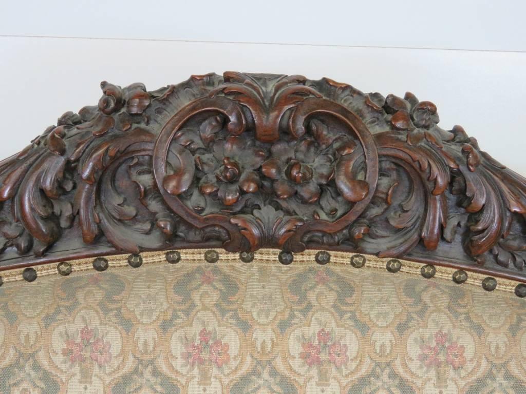 20th Century Louis XV Style French Carved Walnut Sofa