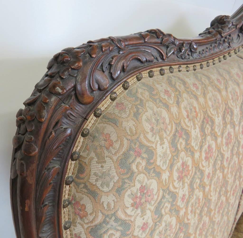 Louis XV Style French Carved Walnut Sofa 2