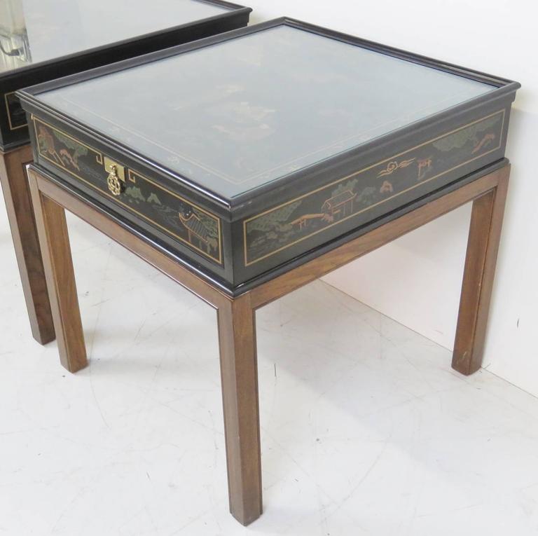 Pair of Drexel Chinoiserie Style End Tables at 1stDibs